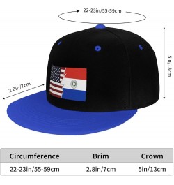 Torn Style American and Paraguay Flags Snapback Hat for Men Women Baseball Cap Trucker Flat Bill Hats Dad Caps Blue $12.36 Ba...