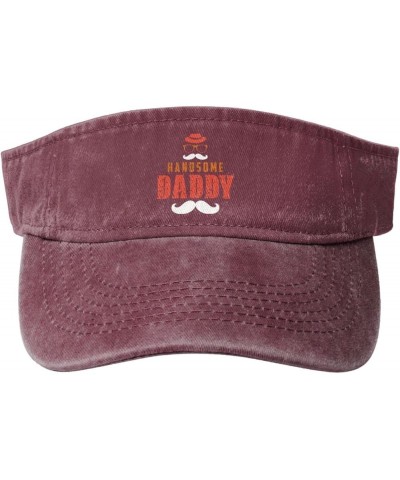 Handsome Daddy Sun Visor Hats for Women Men Sun Hat Vintage Golf Hat Adjustable Baseball Cap Red $11.39 Visors