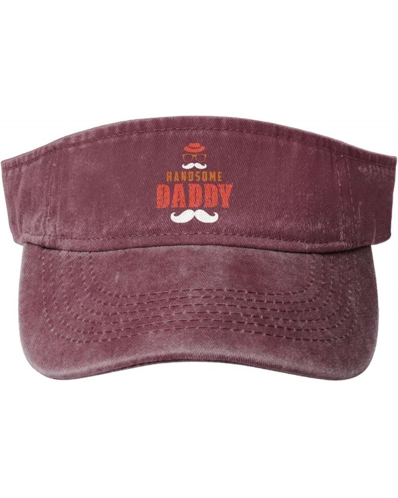 Handsome Daddy Sun Visor Hats for Women Men Sun Hat Vintage Golf Hat Adjustable Baseball Cap Red $11.39 Visors