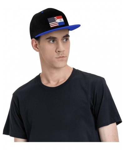 Torn Style American and Paraguay Flags Snapback Hat for Men Women Baseball Cap Trucker Flat Bill Hats Dad Caps Blue $12.36 Ba...