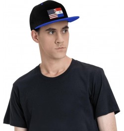 Torn Style American and Paraguay Flags Snapback Hat for Men Women Baseball Cap Trucker Flat Bill Hats Dad Caps Blue $12.36 Ba...