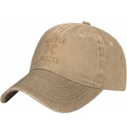 Hustle for That Muscle Dad Hat Vintage Baseball Cap for Men Women Hats Gifts Trucker Caps Natural $12.74 Baseball Caps