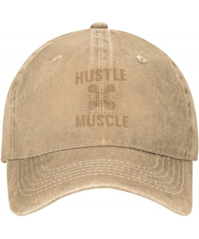 Hustle for That Muscle Dad Hat Vintage Baseball Cap for Men Women Hats Gifts Trucker Caps Natural $12.74 Baseball Caps