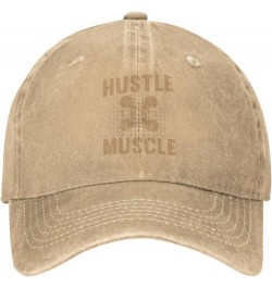 Hustle for That Muscle Dad Hat Vintage Baseball Cap for Men Women Hats Gifts Trucker Caps Natural $12.74 Baseball Caps