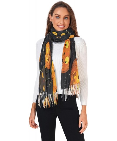 Pumpkin and Cute Cat Women's Wraps and Pashminas Large Soft Scarves for Evening Dress Wedding Winter Warm $15.36 Scarves