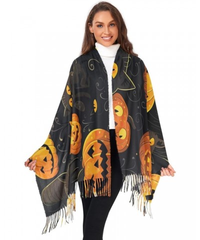 Pumpkin and Cute Cat Women's Wraps and Pashminas Large Soft Scarves for Evening Dress Wedding Winter Warm $15.36 Scarves