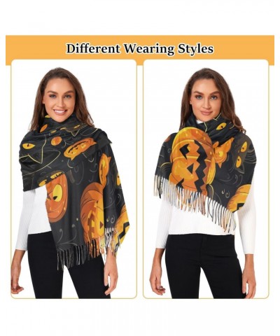 Pumpkin and Cute Cat Women's Wraps and Pashminas Large Soft Scarves for Evening Dress Wedding Winter Warm $15.36 Scarves