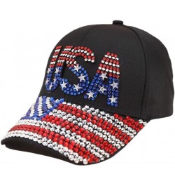 New American Baseball Hat with Five Point Star Diamond USA Independence Day Duck Tongue Hat Sun Protection Hat $11.90 Sun Hats