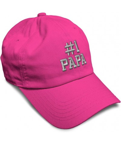 Custom Soft Baseball Cap Number 1 Papa Embroidery Dad Daddy Twill Cotton Dad Dad Hats for Men & Women Hot Pink Design Only $1...