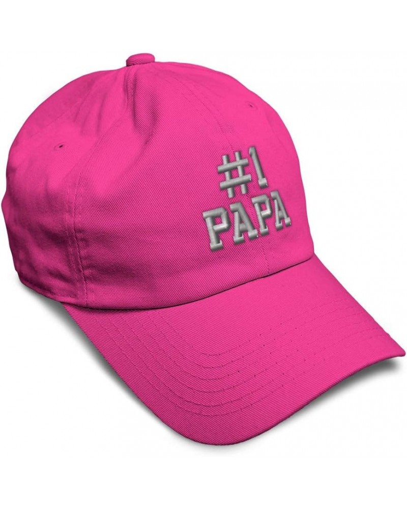 Custom Soft Baseball Cap Number 1 Papa Embroidery Dad Daddy Twill Cotton Dad Dad Hats for Men & Women Hot Pink Design Only $1...