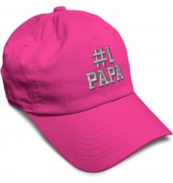 Custom Soft Baseball Cap Number 1 Papa Embroidery Dad Daddy Twill Cotton Dad Dad Hats for Men & Women Hot Pink Design Only $1...