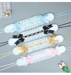 Women Mesh Multilayered Lace Headdress, Furry Rabbit Ears Clips Bowknot, Lace Headband Accessory (Color : Black) Black $13.38...