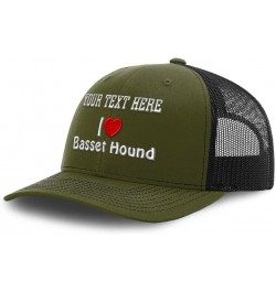 Custom Richardson Trucker Hat I (Love) Basset Hound Red Heart Pet Lovers Dogs Loden Black Personalized Text Here $19.23 Baseb...