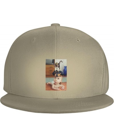 Cute Cat and Dog Baseball Cap for Men Women Snapback Hat Trucker Flat Bill Caps Sun Hat Natural $12.48 Baseball Caps