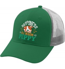 Happiness is A Warm Puppy Baseball Cap Trucker Hat Women Apricot Custom Hat Gifts for Mom Baseball Hat Green $9.66 Sun Hats