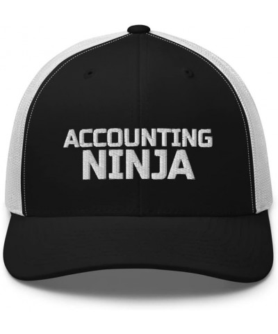 Accounting Ninja CPA Tax Season Accounting Trucker Cap Mesh Hat Adjustable Black/ White $17.91 Baseball Caps