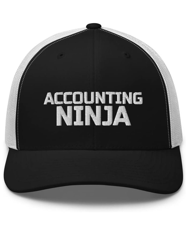 Accounting Ninja CPA Tax Season Accounting Trucker Cap Mesh Hat Adjustable Black/ White $17.91 Baseball Caps