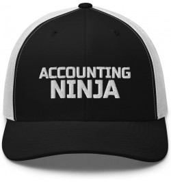 Accounting Ninja CPA Tax Season Accounting Trucker Cap Mesh Hat Adjustable Black/ White $17.91 Baseball Caps