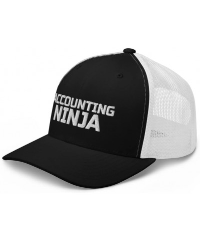 Accounting Ninja CPA Tax Season Accounting Trucker Cap Mesh Hat Adjustable Black/ White $17.91 Baseball Caps