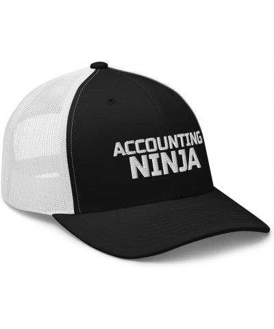 Accounting Ninja CPA Tax Season Accounting Trucker Cap Mesh Hat Adjustable Black/ White $17.91 Baseball Caps