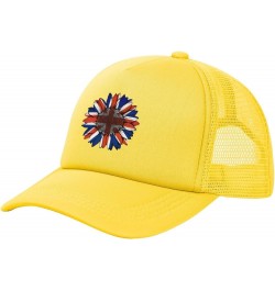 Trucker Hat Mesh Baseball Cap Adjustable Dad Hat Unisex Yellow $8.56 Baseball Caps