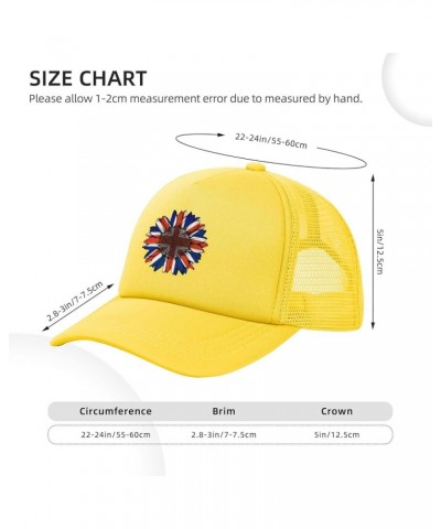 Trucker Hat Mesh Baseball Cap Adjustable Dad Hat Unisex Yellow $8.56 Baseball Caps