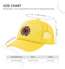 Trucker Hat Mesh Baseball Cap Adjustable Dad Hat Unisex Yellow $8.56 Baseball Caps