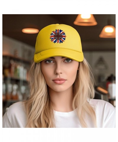 Trucker Hat Mesh Baseball Cap Adjustable Dad Hat Unisex Yellow $8.56 Baseball Caps