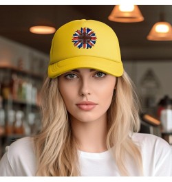 Trucker Hat Mesh Baseball Cap Adjustable Dad Hat Unisex Yellow $8.56 Baseball Caps