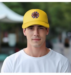 Trucker Hat Mesh Baseball Cap Adjustable Dad Hat Unisex Yellow $8.56 Baseball Caps