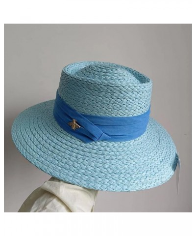 Outdoor Hand-Woven Paper Straw Hat French Elegant Flat Edge Concave and Convex Top Summer Sun Hat Beach Hat 16 $19.59 Sun Hats