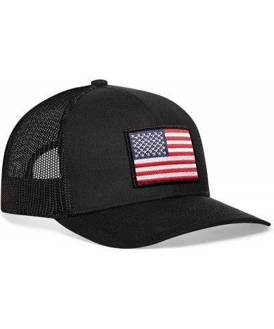 American Flag Hat, USA Trucker Hat for Men & Women, Adjustable Baseball Cap, Mesh Snapback, Durable Outdoor Hat Black America...