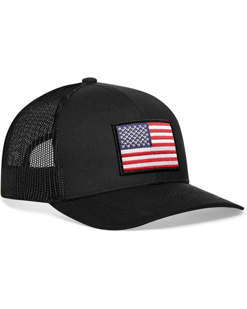 American Flag Hat, USA Trucker Hat for Men & Women, Adjustable Baseball Cap, Mesh Snapback, Durable Outdoor Hat Black America...