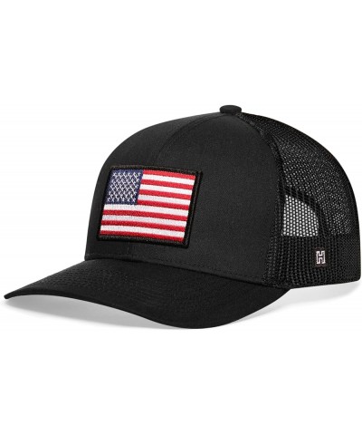 American Flag Hat, USA Trucker Hat for Men & Women, Adjustable Baseball Cap, Mesh Snapback, Durable Outdoor Hat Black America...