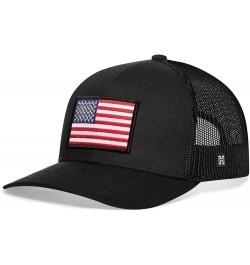 American Flag Hat, USA Trucker Hat for Men & Women, Adjustable Baseball Cap, Mesh Snapback, Durable Outdoor Hat Black America...