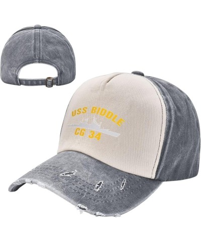 USS Biddle Cg 34 Unisex Vintage Cowboy Hat Baseball Cap Retro Sun Visor Outdoor Hat Gray $13.78 Cowboy Hats