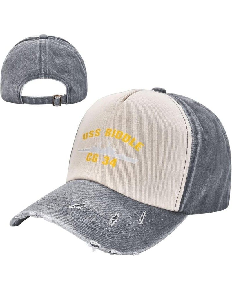 USS Biddle Cg 34 Unisex Vintage Cowboy Hat Baseball Cap Retro Sun Visor Outdoor Hat Gray $13.78 Cowboy Hats