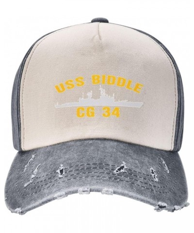 USS Biddle Cg 34 Unisex Vintage Cowboy Hat Baseball Cap Retro Sun Visor Outdoor Hat Gray $13.78 Cowboy Hats