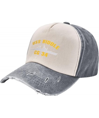 USS Biddle Cg 34 Unisex Vintage Cowboy Hat Baseball Cap Retro Sun Visor Outdoor Hat Gray $13.78 Cowboy Hats