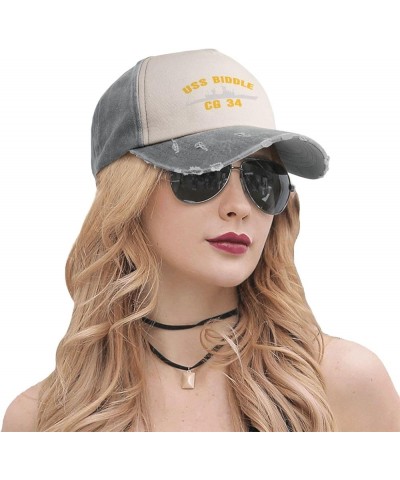 USS Biddle Cg 34 Unisex Vintage Cowboy Hat Baseball Cap Retro Sun Visor Outdoor Hat Gray $13.78 Cowboy Hats