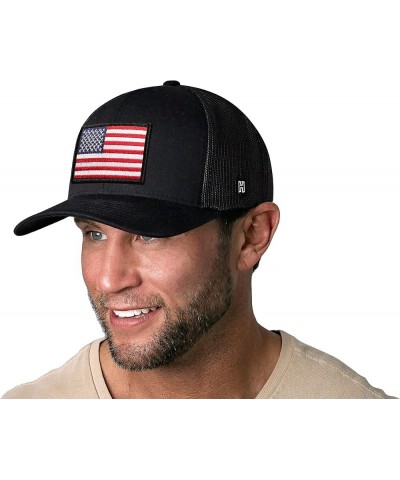 American Flag Hat, USA Trucker Hat for Men & Women, Adjustable Baseball Cap, Mesh Snapback, Durable Outdoor Hat Black America...