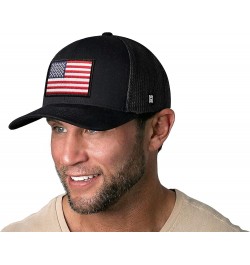 American Flag Hat, USA Trucker Hat for Men & Women, Adjustable Baseball Cap, Mesh Snapback, Durable Outdoor Hat Black America...