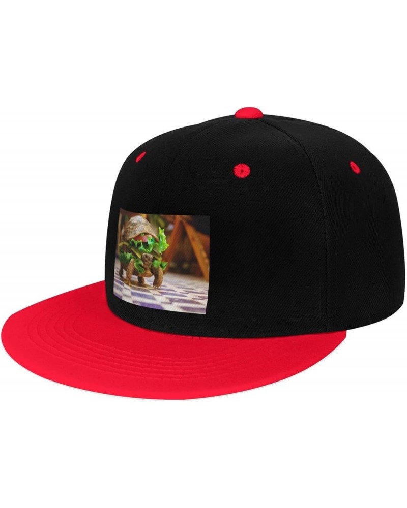 Cute Turtles Snapback Hat for Men Women Baseball Cap Trucker Flat Bill Hats Dad Caps Red $11.39 Baseball Caps