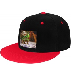 Cute Turtles Snapback Hat for Men Women Baseball Cap Trucker Flat Bill Hats Dad Caps Red $11.39 Baseball Caps