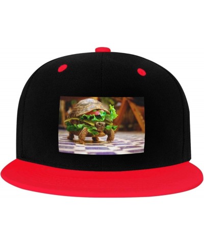 Cute Turtles Snapback Hat for Men Women Baseball Cap Trucker Flat Bill Hats Dad Caps Red $11.39 Baseball Caps