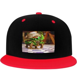 Cute Turtles Snapback Hat for Men Women Baseball Cap Trucker Flat Bill Hats Dad Caps Red $11.39 Baseball Caps