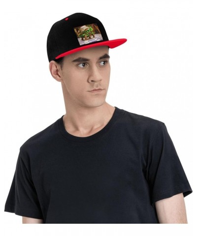 Cute Turtles Snapback Hat for Men Women Baseball Cap Trucker Flat Bill Hats Dad Caps Red $11.39 Baseball Caps