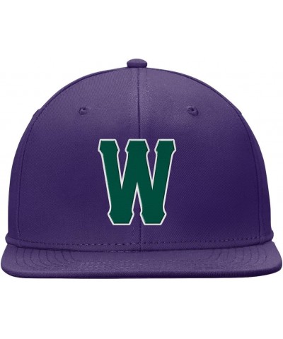 Custom Purple Green and White Stitched Hat for Men Women,Purple Hat Men Design Your Own,Custom Purple Design Your Own Logo Te...