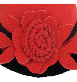 Women Winter Bucket Hat Felt Fedora Hat Warm Wool Bowler Hat Fisherman Cap 1-red $15.59 Bucket Hats