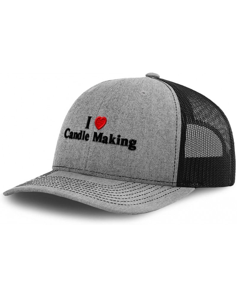 Custom Richardson Trucker Hat I (Love) Candle Making Red Heart Hobbies Lovers Heather Grey Black Design Only $14.69 Baseball ...